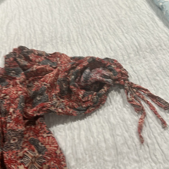 Beautiful Boho Chic Free People peasant top w matching skirt! Ted's, black & tan - Picture 5 of 6